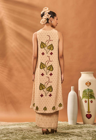 Beige Clover Checks Fusion Top And Veshti by House Of Masaba available on Indiaspopup.com