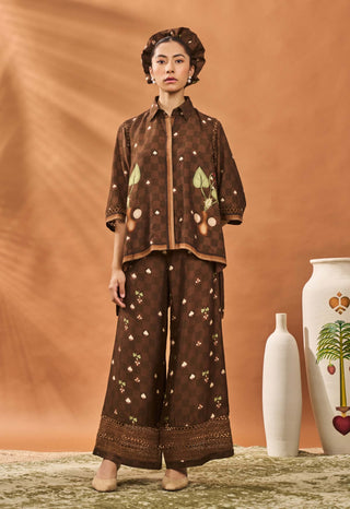 Brown Checkers Bloom Tunic And Skirt by House Of Masaba available on Indiaspopup.com