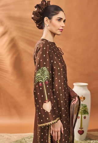 Brown Striped All Fours Kurta And Sharara Set by House Of Masaba available on Indiaspopup.com