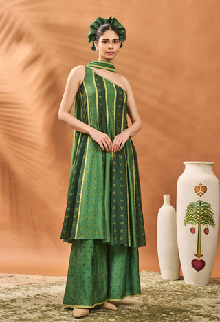 Green Petal Play Anarkali And Sharara Set by House Of Masaba available on Indiaspopup.com