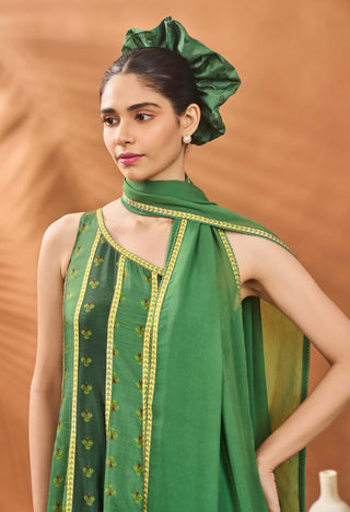 Green Petal Play Anarkali And Sharara Set by House Of Masaba available on Indiaspopup.com