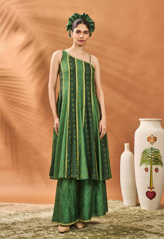 Green Petal Play Anarkali And Sharara Set by House Of Masaba available on Indiaspopup.com