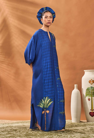 Navy Blooming Board Kaftan by House Of Masaba available on Indiaspopup.com