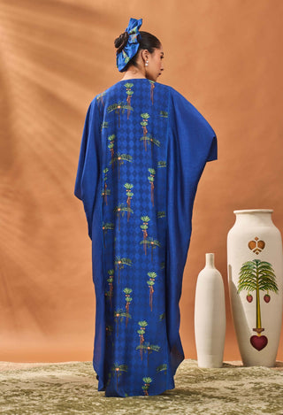 Navy Blooming Board Kaftan by House Of Masaba available on Indiaspopup.com