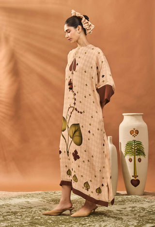 Beige Clover Checks Kaftan by House Of Masaba available on Indiaspopup.com