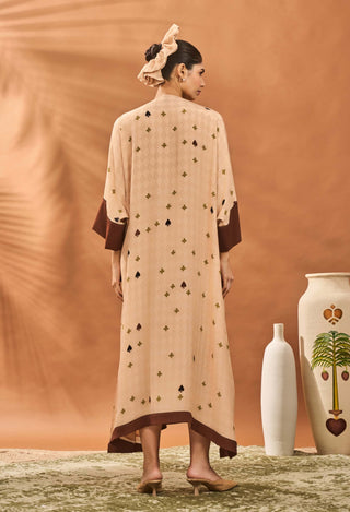 Beige Clover Checks Kaftan by House Of Masaba available on Indiaspopup.com