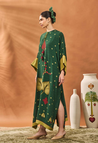 Green Clover Checks Kaftan by House Of Masaba available on Indiaspopup.com