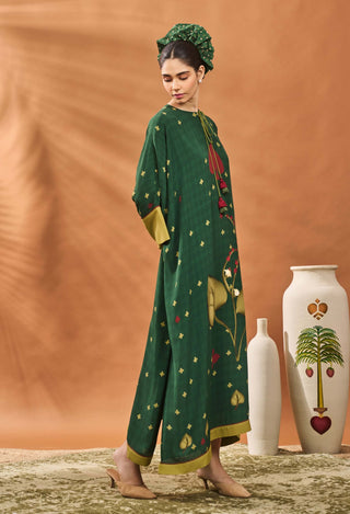 Green Clover Checks Kaftan by House Of Masaba available on Indiaspopup.com