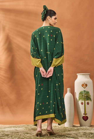 Green Clover Checks Kaftan by House Of Masaba available on Indiaspopup.com