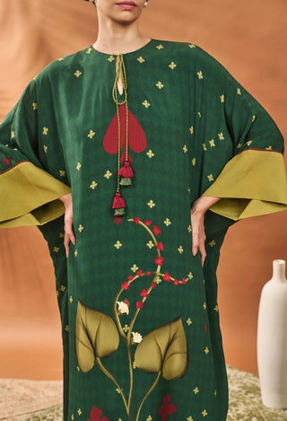 Green Clover Checks Kaftan by House Of Masaba available on Indiaspopup.com