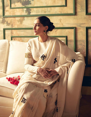 Ivory Oh So Masaba Sari Set by House Of Masaba available on Indiaspopup.com