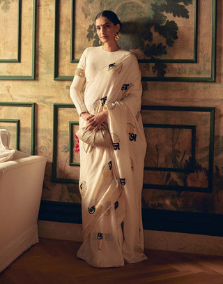 Ivory Oh So Masaba Sari Set by House Of Masaba available on Indiaspopup.com
