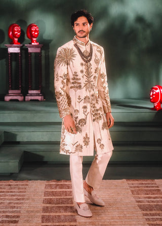 Ivory Sandesh Sherwani Set by House Of Masaba Men available on Indiaspopup.com