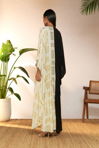 Black White Mid-Length Kaftan And Slip by House Of Masaba available on Indiaspopup.com