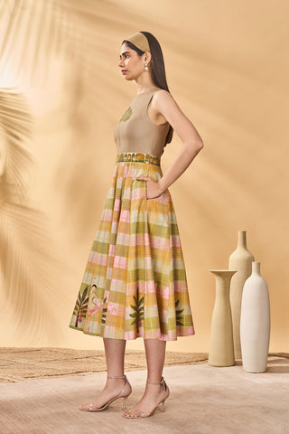 Pina colada picnic midi dress