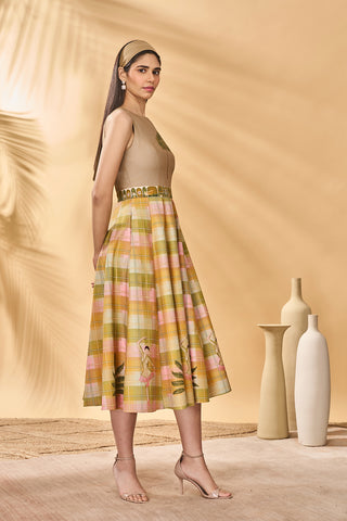 Pina colada picnic midi dress