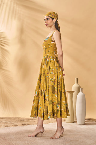 Mustard pirouette picnic corset dress