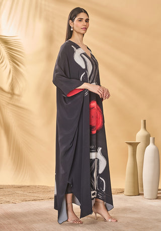 Dark noise black kaftan