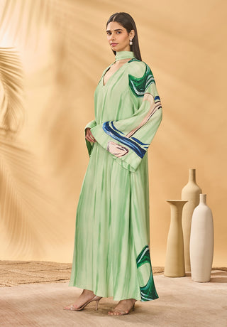 Ivy green horizon reversible kaftan