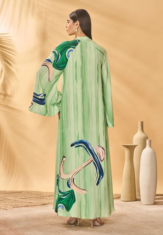Ivy green horizon reversible kaftan