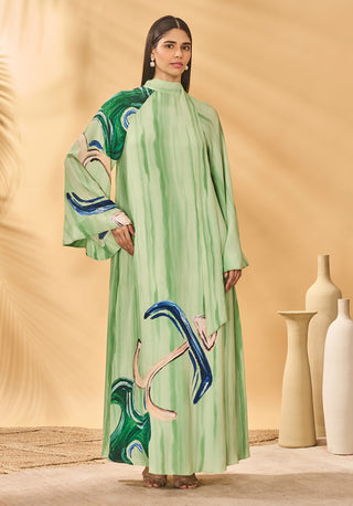 Ivy green horizon reversible kaftan