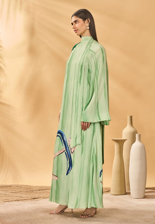 Ivy green horizon reversible kaftan