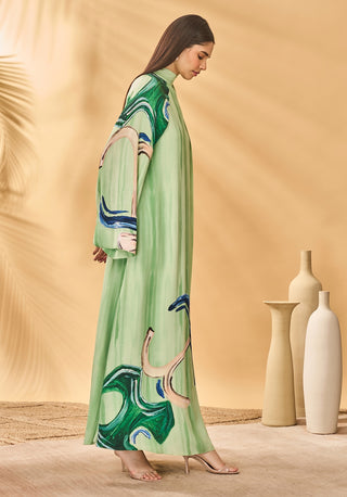 Ivy green horizon reversible kaftan