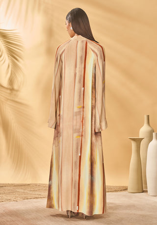 Rustic strokes beige reversible kaftan