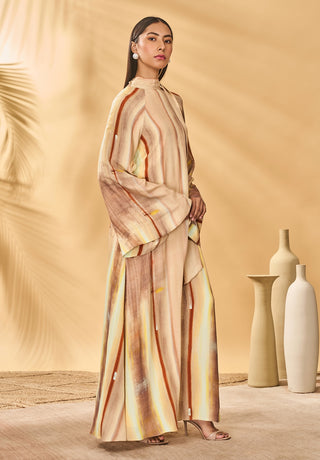 Rustic strokes beige reversible kaftan