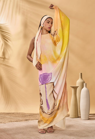 Glazing symphony asymmetrical kaftan