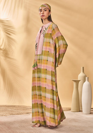 Pina colada checkered kaftan
