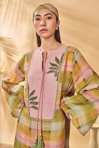 Pina colada checkered kaftan