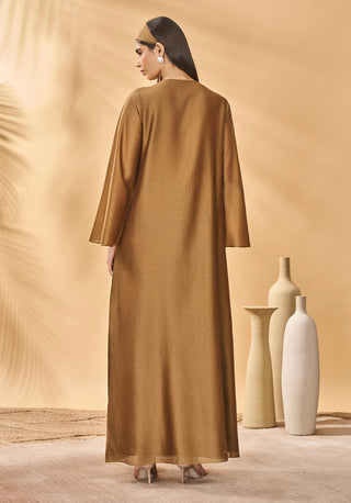 Tan trellis palm kaftan