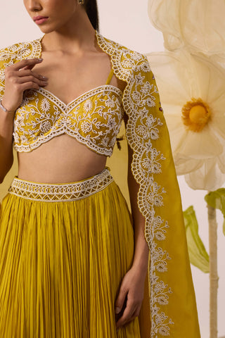 Magnolia Yellow Lehenga Set by Roqa available on Indiaspopup.com