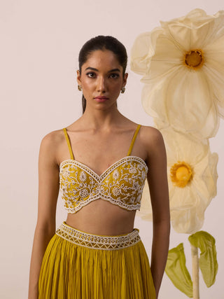 Magnolia Yellow Lehenga Set by Roqa available on Indiaspopup.com