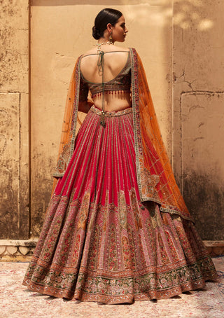 Roqa-Red Mariyam Lehenga Set-INDIASPOPUP.COM