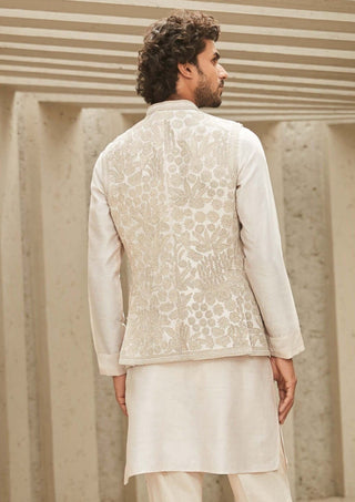 Matsya Men-Off-White Timeless Jodhpuri Jacket-INDIASPOPUP.COM