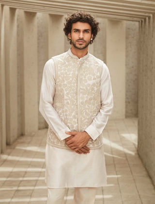 Matsya Men-Off-White Timeless Jodhpuri Jacket-INDIASPOPUP.COM