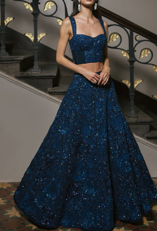 Navy blue helena lehenga set