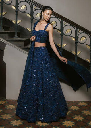 Navy blue helena lehenga set