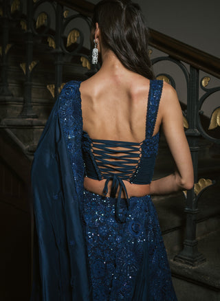 Navy blue helena lehenga set