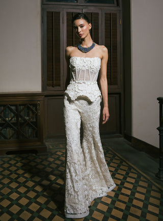 Ivory mabel corset and flared pants