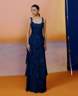 Mischa navy blue gown