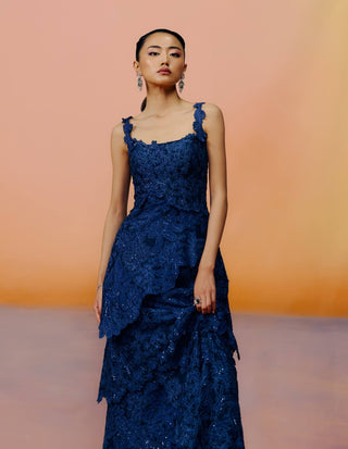 Mischa navy blue gown