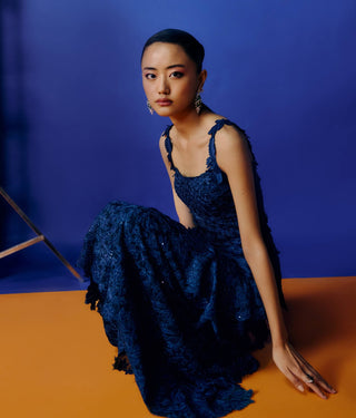 Mischa navy blue gown