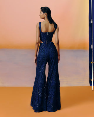 Pia navy blue sharara set