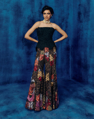 Ole black sharara pants and corset