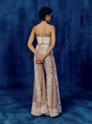 Heli champagne corset and sharara set