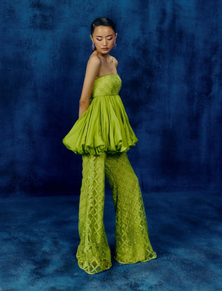 Rita lime peplum and embroidered pants