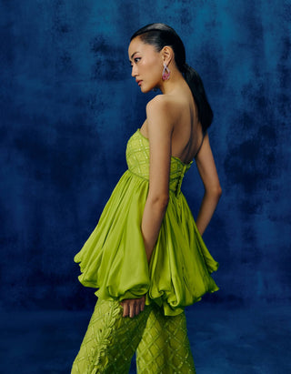Rita lime peplum and embroidered pants